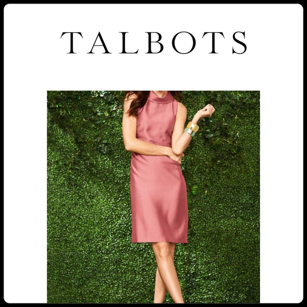 TALBOTS Cowl Neck Silk Sheath Dress Turquoise || 6